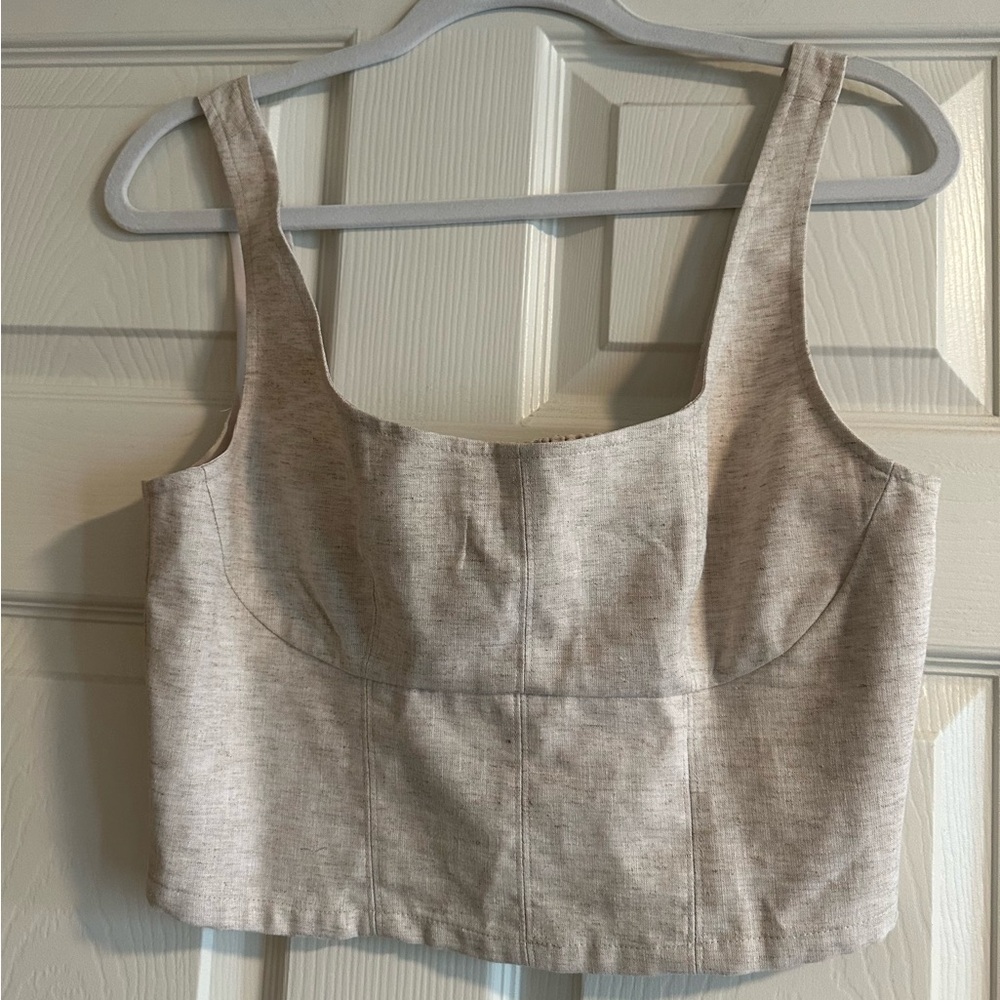 Banana Republic Linen-Blend Crop Top